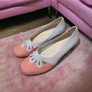 Comfort-Well by Beacon Vintage 80s Pink/White Pump Heels Size 7W Wide